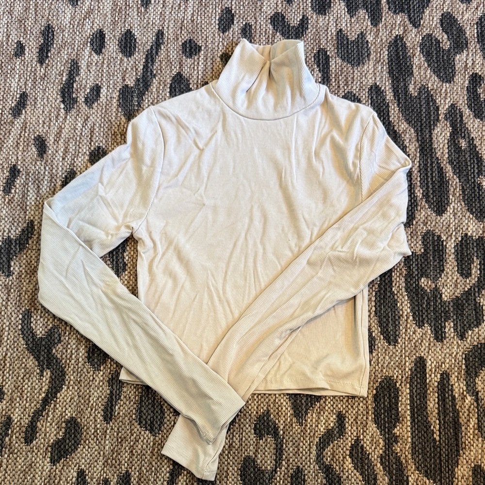 Bobbles and Lace Boutique Elegant Cream Turtleneck Top